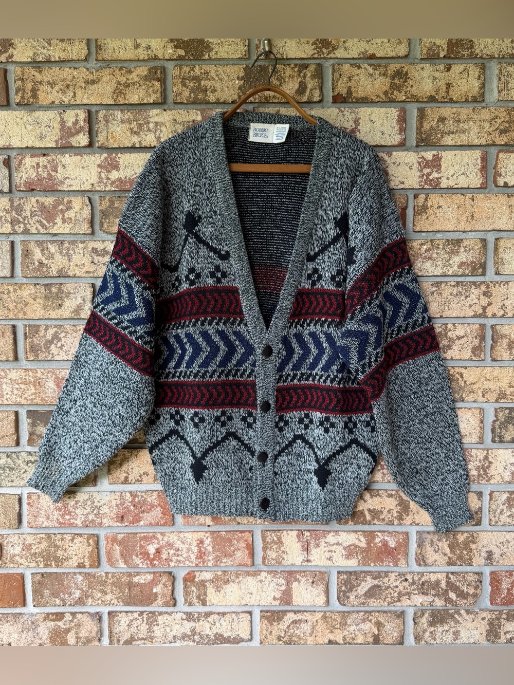 Vintage Men’s Robert Bruce Cardigan Acrylic Poly Blend Size XL Awesome!